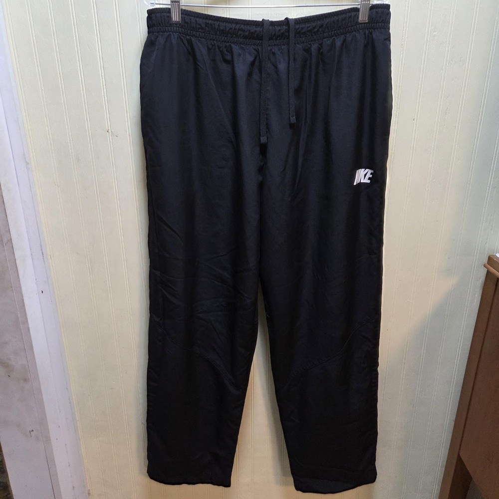 Nike Pants Mens XL Black Athletic Track Woven Lined Elastic Waist‎ Zip Pocket